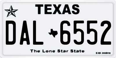 TX license plate DAL6552