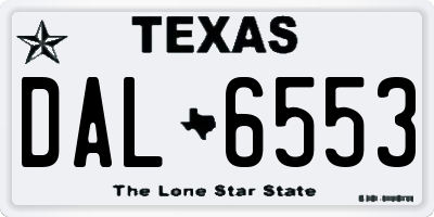 TX license plate DAL6553