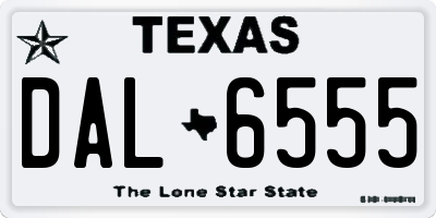 TX license plate DAL6555