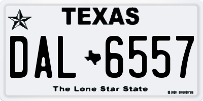 TX license plate DAL6557