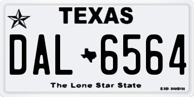 TX license plate DAL6564