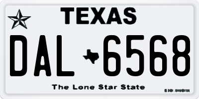TX license plate DAL6568