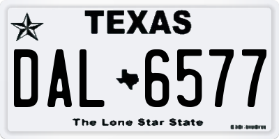 TX license plate DAL6577