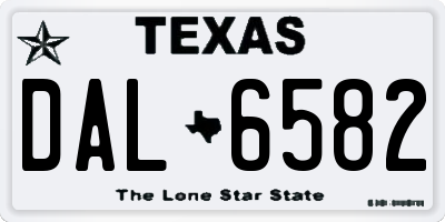 TX license plate DAL6582
