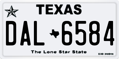 TX license plate DAL6584