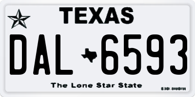 TX license plate DAL6593
