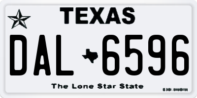 TX license plate DAL6596