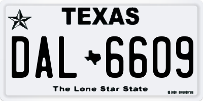TX license plate DAL6609