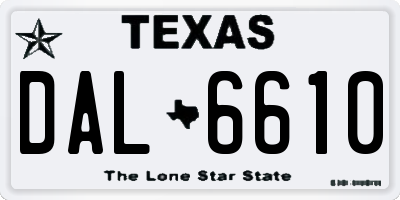 TX license plate DAL6610