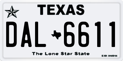 TX license plate DAL6611