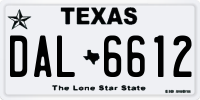 TX license plate DAL6612