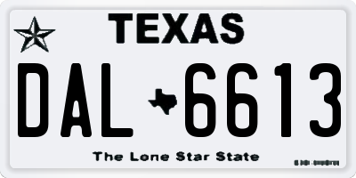 TX license plate DAL6613