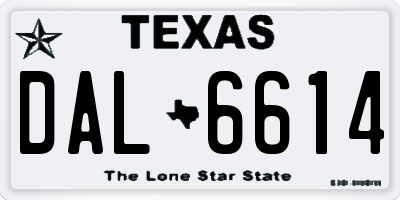 TX license plate DAL6614