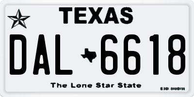 TX license plate DAL6618