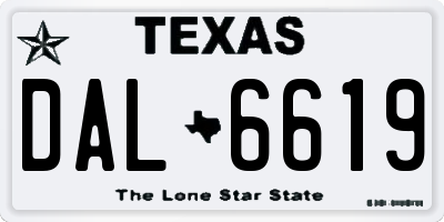 TX license plate DAL6619