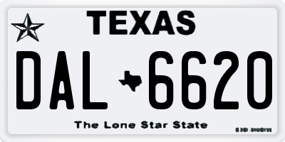 TX license plate DAL6620