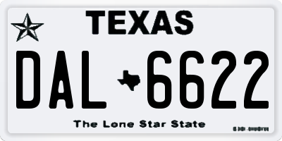 TX license plate DAL6622