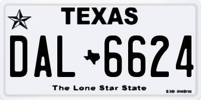 TX license plate DAL6624