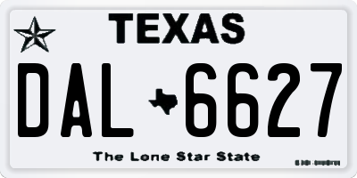 TX license plate DAL6627