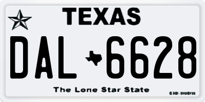 TX license plate DAL6628