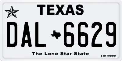 TX license plate DAL6629
