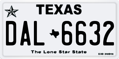 TX license plate DAL6632