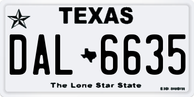 TX license plate DAL6635