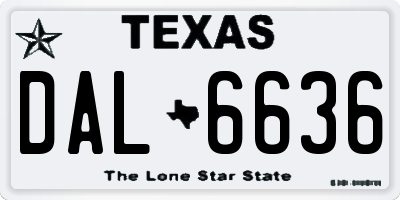 TX license plate DAL6636