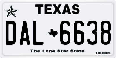 TX license plate DAL6638