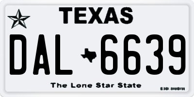 TX license plate DAL6639