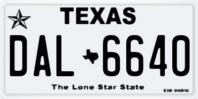 TX license plate DAL6640