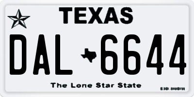 TX license plate DAL6644
