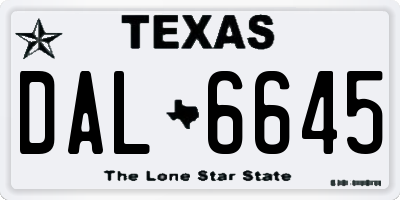 TX license plate DAL6645