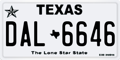 TX license plate DAL6646