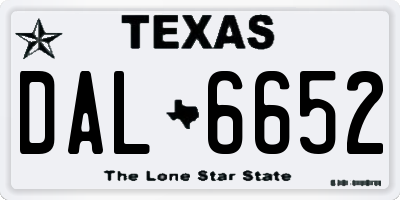 TX license plate DAL6652