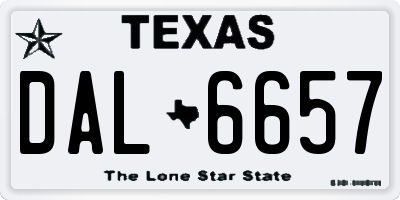 TX license plate DAL6657