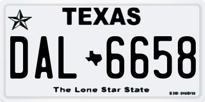 TX license plate DAL6658