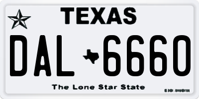 TX license plate DAL6660