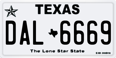 TX license plate DAL6669