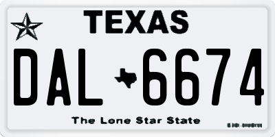TX license plate DAL6674