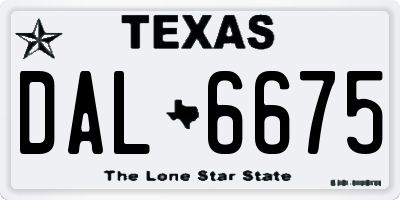 TX license plate DAL6675