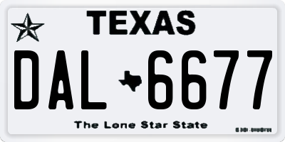 TX license plate DAL6677
