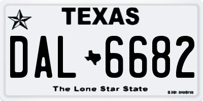 TX license plate DAL6682