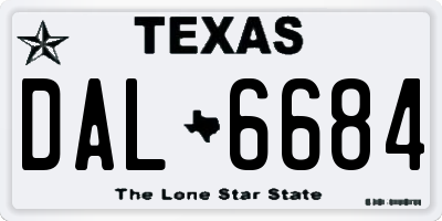 TX license plate DAL6684