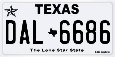 TX license plate DAL6686