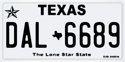 TX license plate DAL6689