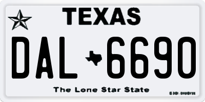 TX license plate DAL6690
