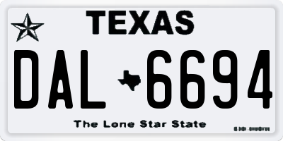 TX license plate DAL6694