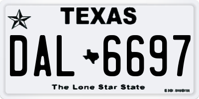 TX license plate DAL6697