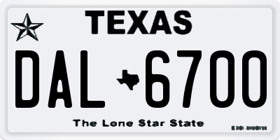 TX license plate DAL6700